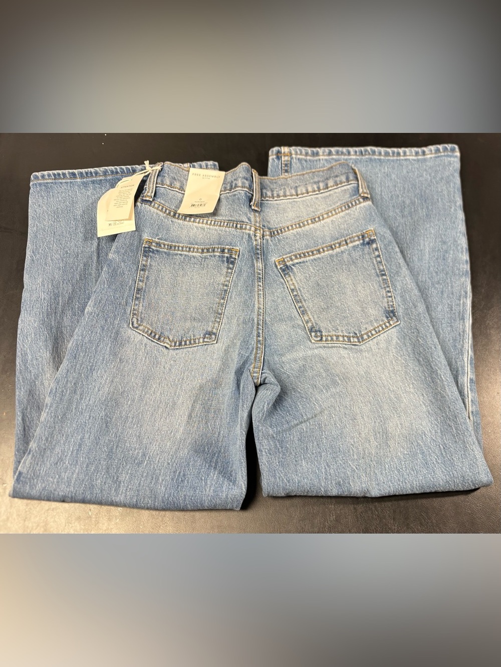 ree Assembly Women's Size 0 Flare Jeans Medium Wash High Rise Blue Jeans NWT - Picture 7 of 11